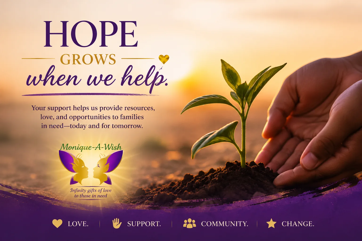 Hope and community care from Monique-A-Wish nonprofit in Emporia, Kansas